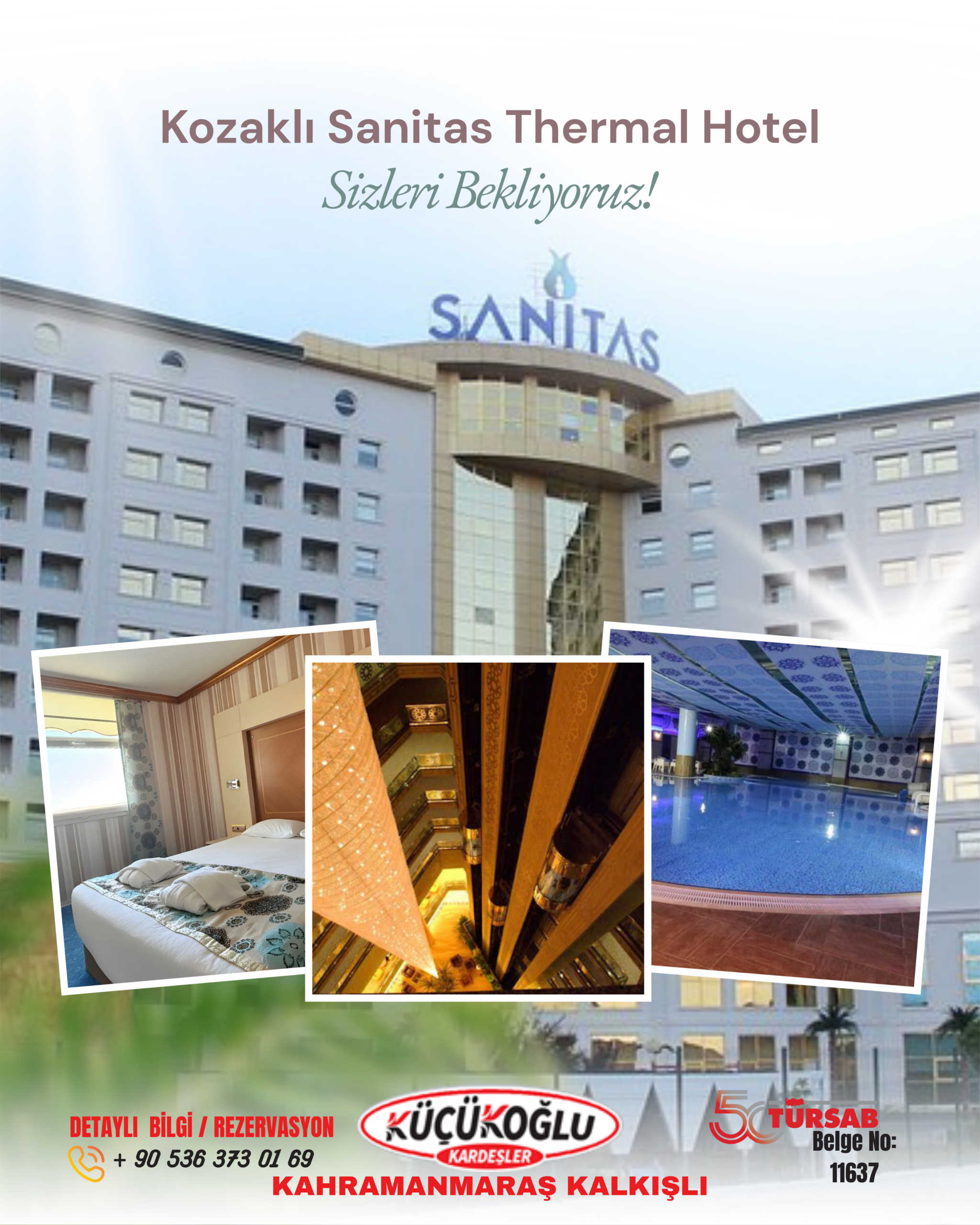 Bej ve Yeşil Modern Tatil Otel Instagram Gönderisi (1)